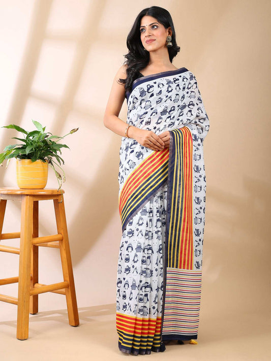 Tapi Penguin Stripe Saree