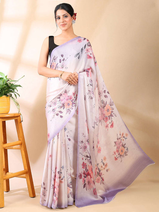 Lavanya Floral Satin Georgette Saree