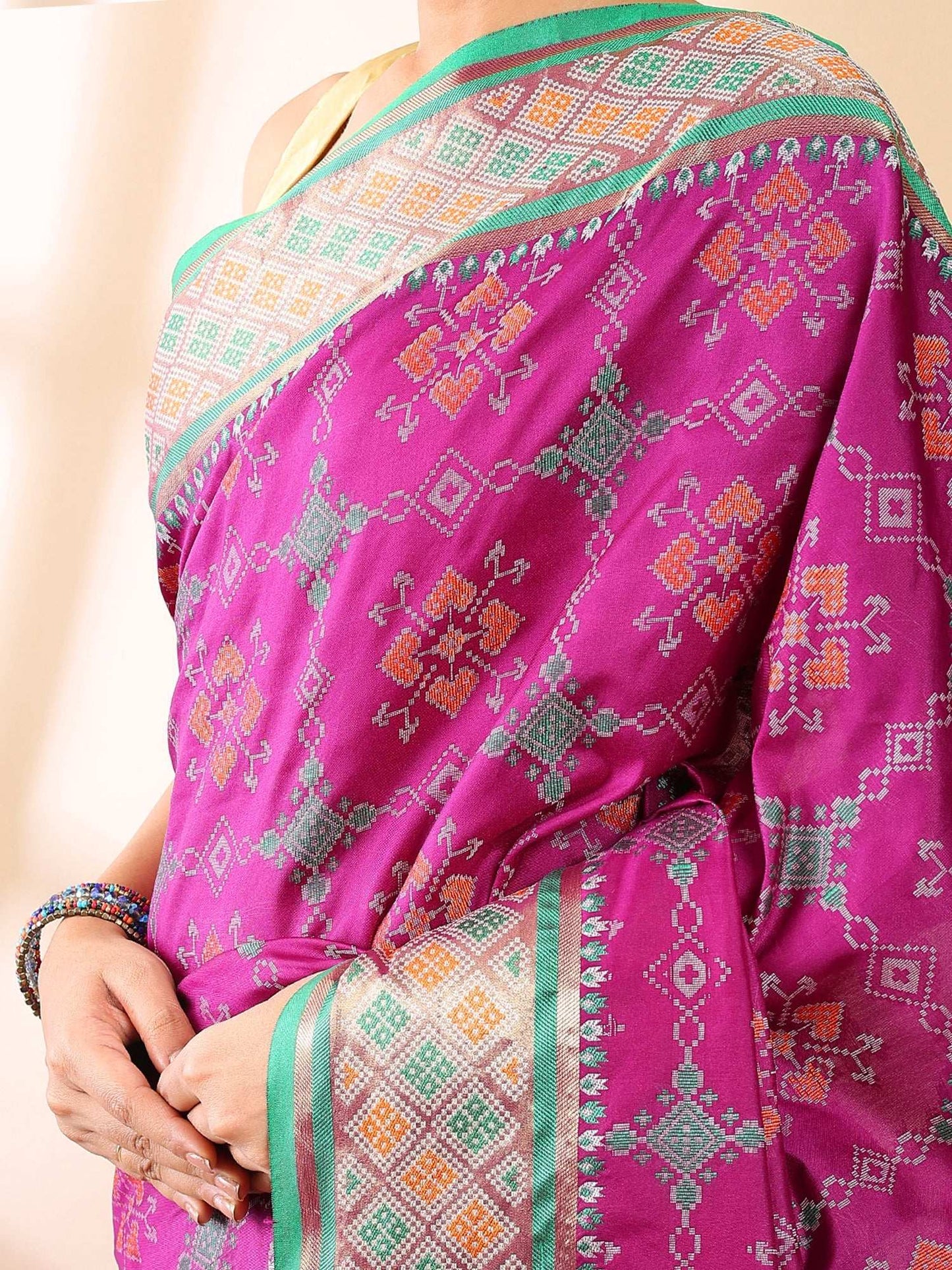 Gul Patola - Semi Silk Saree in Royal Purple