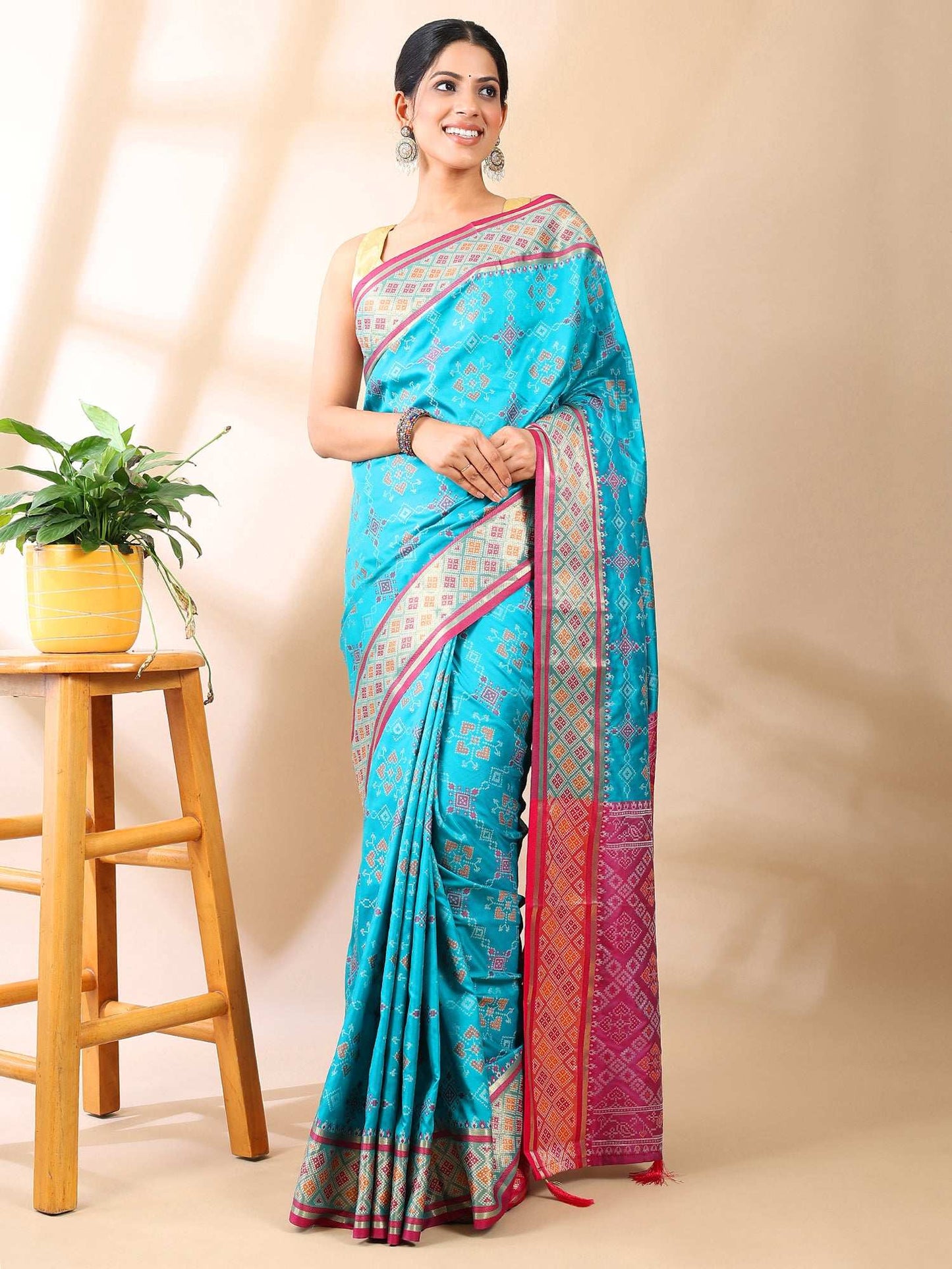 Neel Patola - Semi Silk Zari Weave Saree