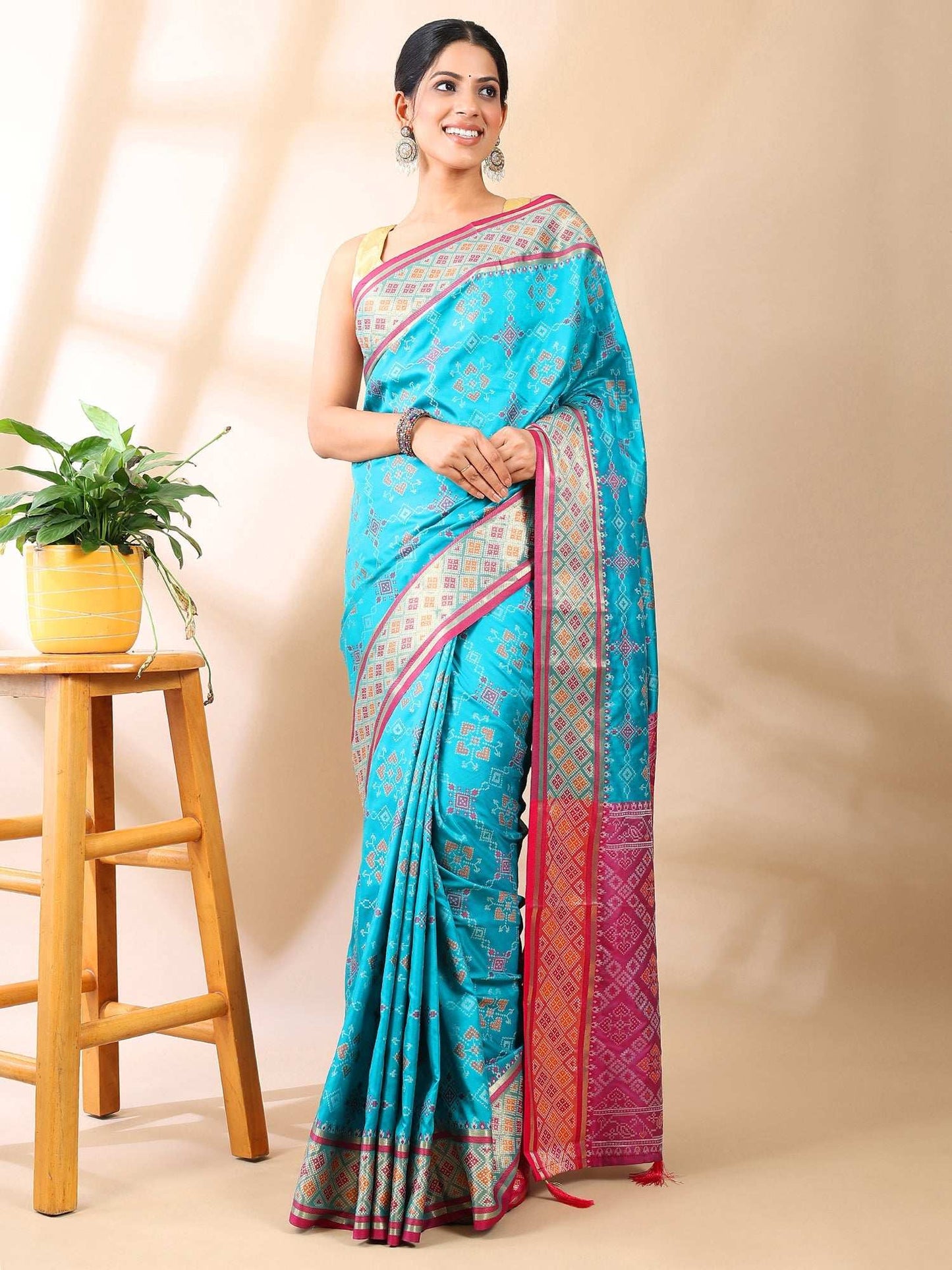 Neel Patola - Semi Silk Zari Weave Saree