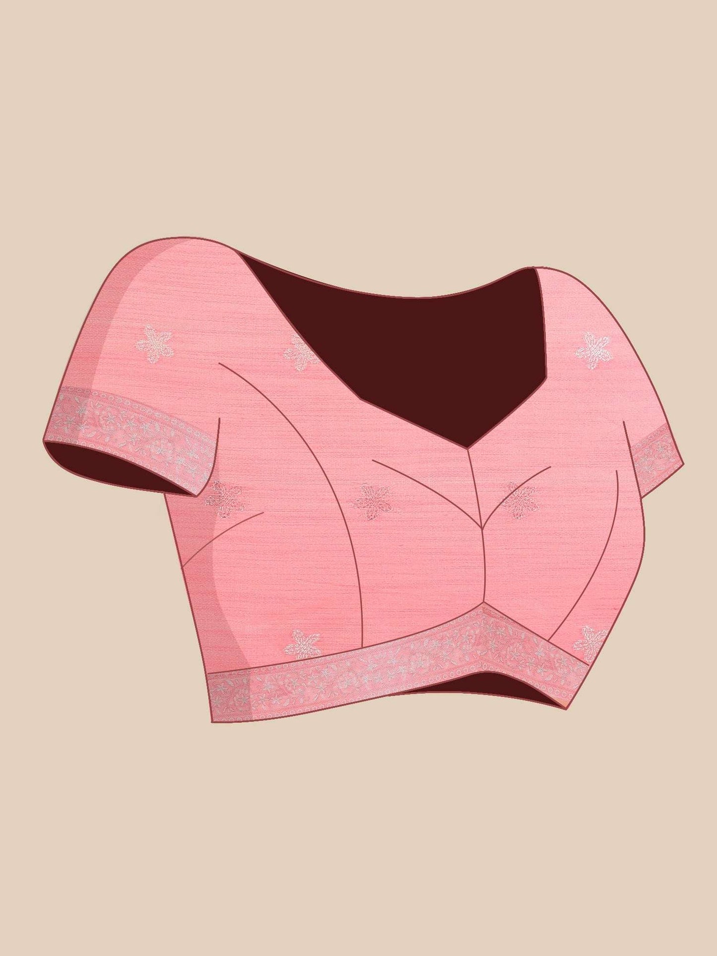 Gulzaar - Cotton Silk Saree in Rose Pink