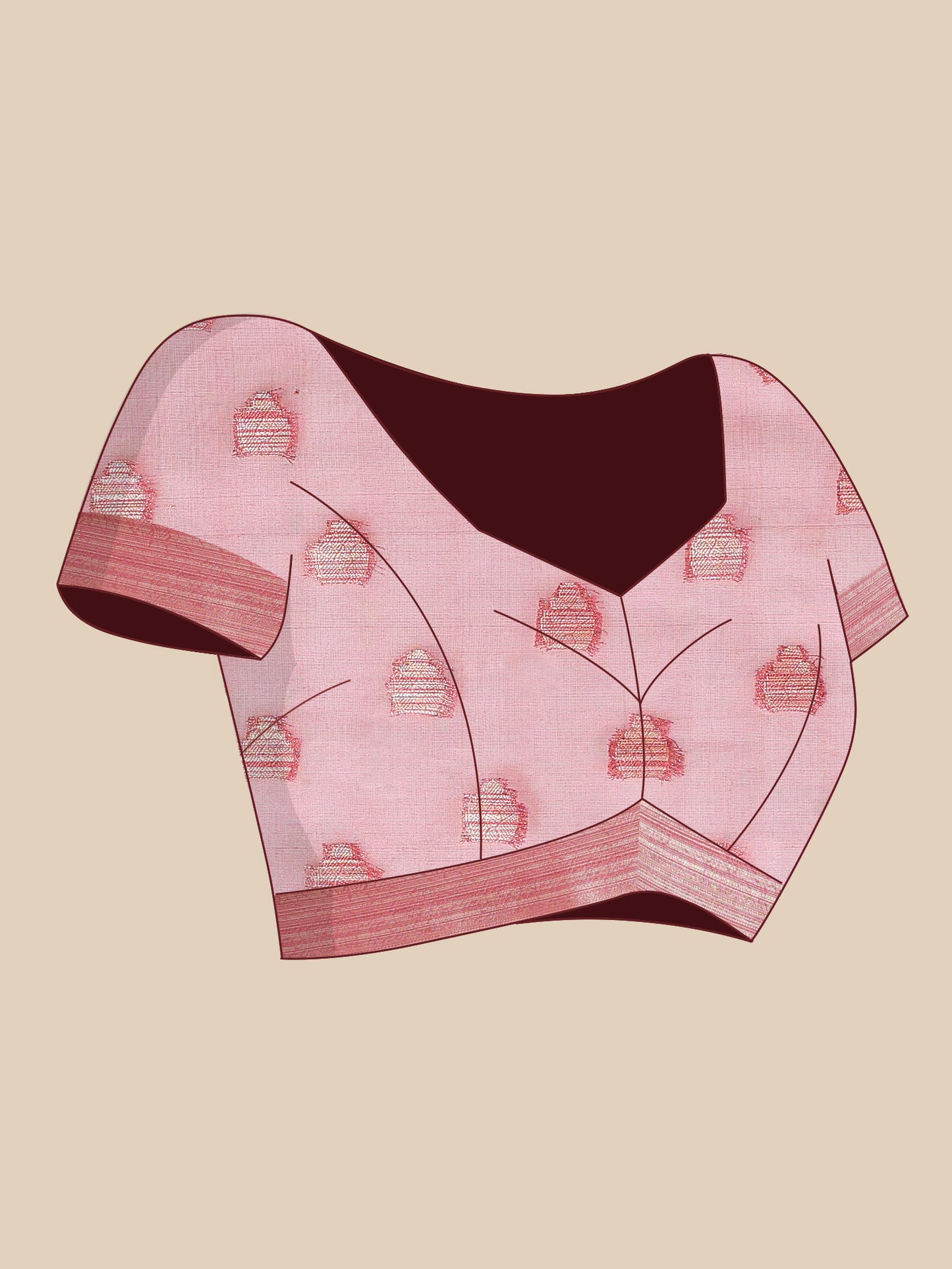 Maroon Organza Floral Saree