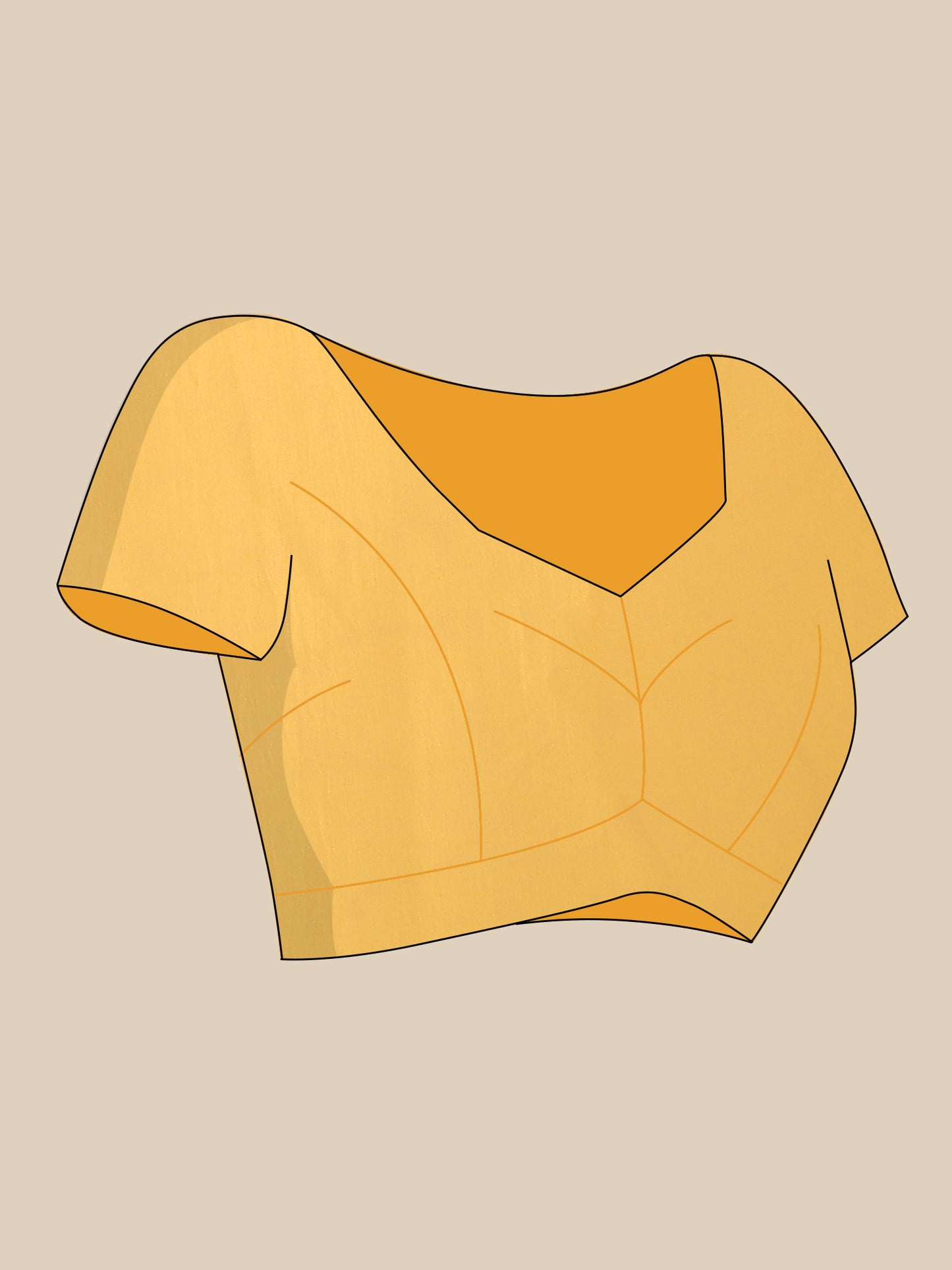 Yellow Hand-Painted Organza Saree