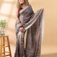 Beige and Red Matka Silk Saree