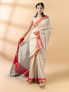 Beige Chanderi Cotton Tussar Saree