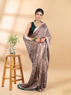Green and Beige Matka Silk Madhubani Saree