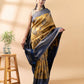 Mustard and Blue Semi-Silk Saree