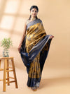 Mustard and Blue Semi-Silk Saree