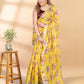 Mustard Yellow Linen Cotton Tissue Saree