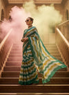 Green & Yellow Cotton Linen Printed Saree