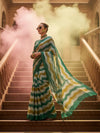 Green & Yellow Cotton Linen Printed Saree