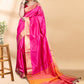 Pink Semi-Raw Silk Saree