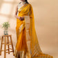 Mustard Yellow Banarasi Organza Saree