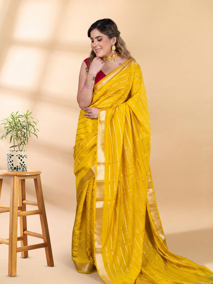 Sunflower Yellow Assam Silk Saree