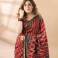 Maroon and Black Maheshwari Silk Saree