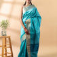 Sky Blue Semi-Raw Silk Saree
