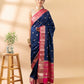 Blue and Pink Assam Silk Saree