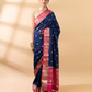 Blue and Pink Assam Silk Saree