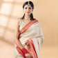 Beige Chanderi Cotton Tussar Saree