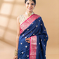 Blue and Pink Assam Silk Saree