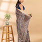 Beige & Blue Matka Silk Saree