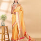 Saffron Yellow Chanderi Tissue Saree