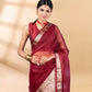 Maroon Banarasi Organza Saree