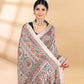 Green and Beige Matka Silk Madhubani Saree