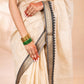 Beige and Black Chanderi Cotton Saree