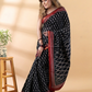 Black and Maroon Maheshwari Silk Saree