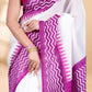 White and Purple Chanderi Cotton Saree