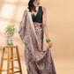 Green and Beige Matka Silk Madhubani Saree