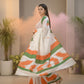 Ivory Green Mul Cotton Kantha Saree