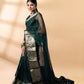 Dark Green Banarasi Organza Saree