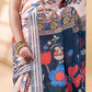 Peach Linen Cotton Printed Saree