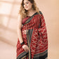 Maroon and Black Maheshwari Silk Saree