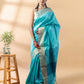 Sky Blue Semi-Raw Silk Saree