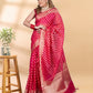 Pink Chanderi Silk Banarasi Saree