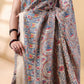 Beige and Red Matka Silk Saree