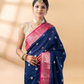 Blue and Pink Assam Silk Saree