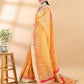 Saffron Yellow Chanderi Tissue Saree