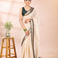 Beige and Black Chanderi Cotton Saree