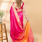 Pink Semi-Raw Silk Saree