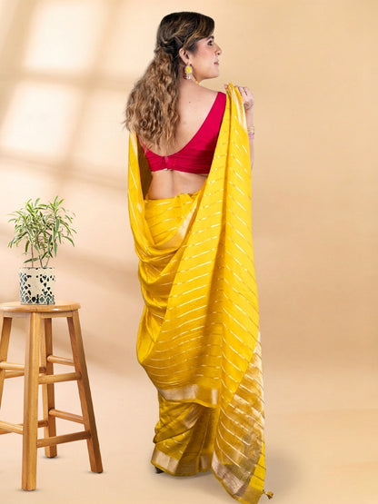 Sunflower Yellow Assam Silk Saree