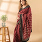 Maroon and Black Maheshwari Silk Saree