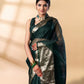 Dark Green Banarasi Organza Saree