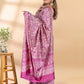 Onion Pink Semi-Crepe Printed Saree