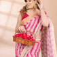 Pink Linen Cotton Tissue Saree