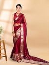Maroon Banarasi Organza Saree